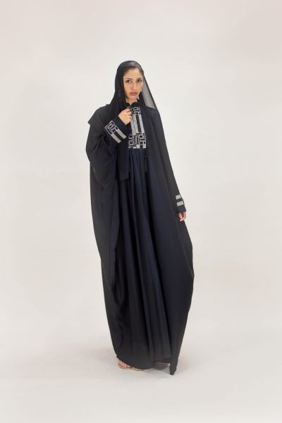Black and Cream abaya