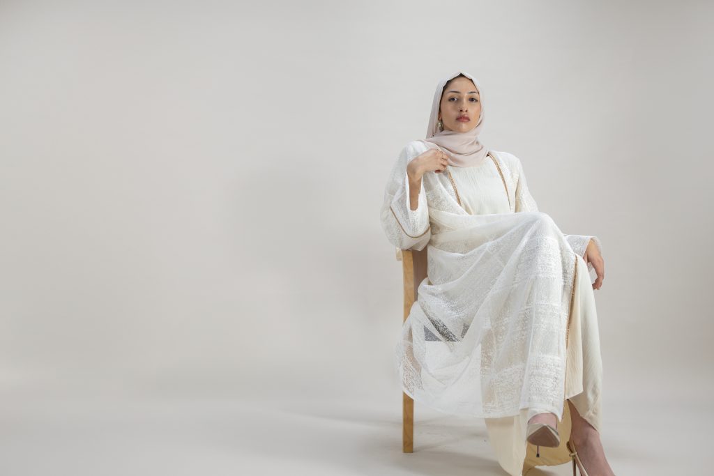 Luxury White abaya