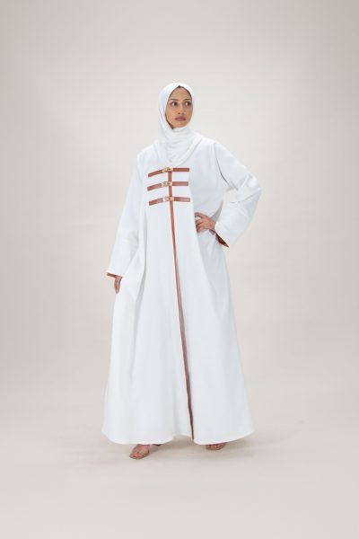 Zahra Belted Abaya - White